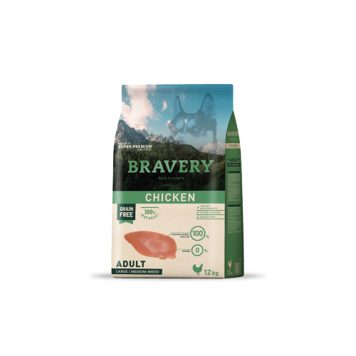 BRAVERY ADULTO POLLO MEDIUM LARGE BREED 12 KG