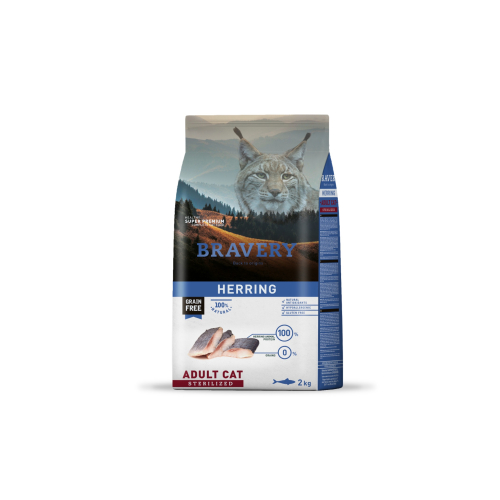 BRAVERY GATO ADULTO HERRING ESTERILIZADO 2 KG