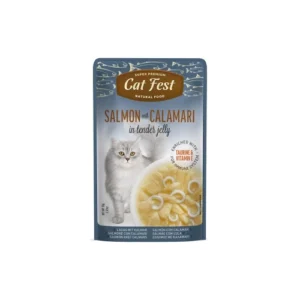 Cat Fest Filetes de Salmón con Calamar en Gelatina 70 Gr