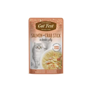 Cat Fest Filetes de Salmón con Palitos de Cangrejo en Gelatina 70 Gr