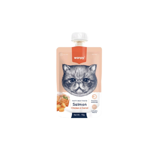 Wanpy Tasty Meat Paste Cat Salmon, Chicken & Carrot 90g