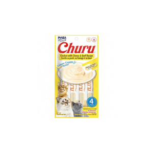 Churu Pollo con Queso y Carne 56g – 4 unidades gato