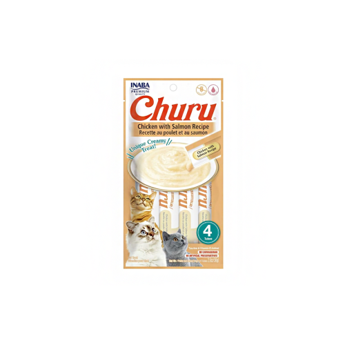 Churu Pollo con Salmon 56g – 4 unidades gato