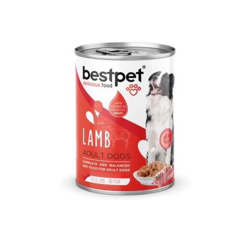 Pack x12 Latas Bestpet Trozos lamb para Perro 400 gr