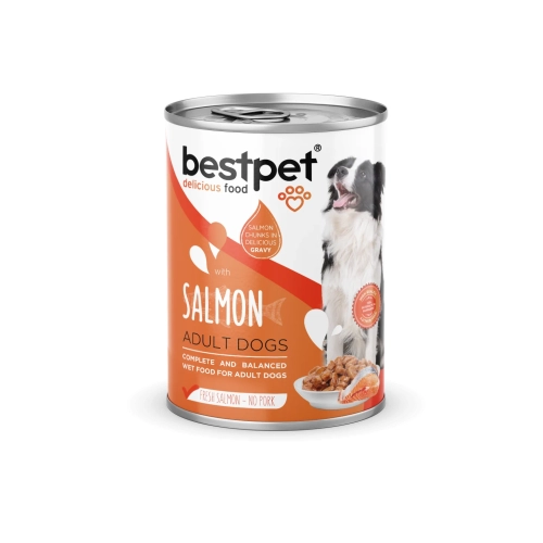 Pack x12 Latas Bestpet Trozos salmon para Perro 400 gr